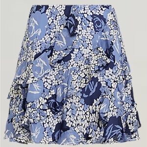 Ralph Lauren floral ruffle skirt NWTs $145 size 16 Georgette